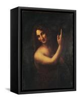 John the Baptist-Leonardo da Vinci-Framed Stretched Canvas