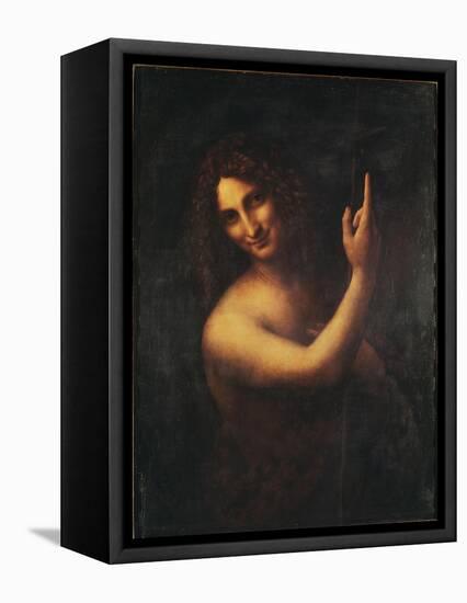 John the Baptist-Leonardo da Vinci-Framed Stretched Canvas