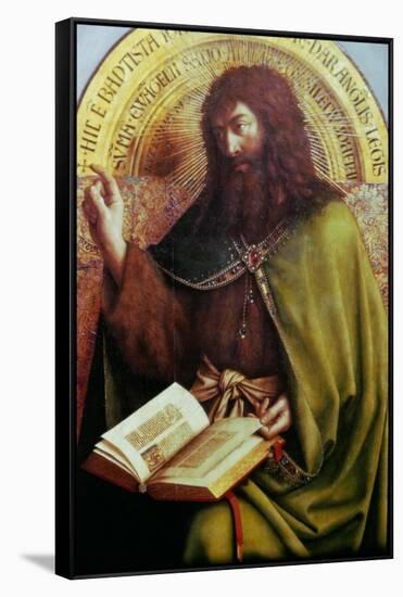 John the Baptist-Jan van Eyck-Framed Stretched Canvas