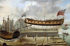 View of Figures Transporting Vegetables Along the Bank of the River Thames, 1787-John the Elder Cleveley-Laminated Giclee Print