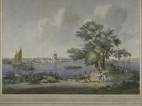 View of Figures Transporting Vegetables Along the Bank of the River Thames, 1787-John the Elder Cleveley-Laminated Giclee Print
