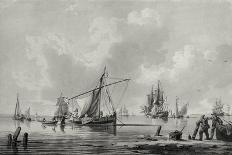 River with Shipping, 18Th Century (Drawing)-John the Younger Cleveley-Giclee Print