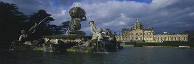 Atlas Fountain with Facade of Castle Howard in the Background-John Thomas-Framed Giclee Print