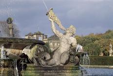 Atlas Fountain with Facade of Castle Howard in the Background-John Thomas-Stretched Canvas