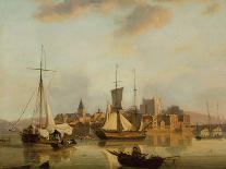 An Italian Harbour with a Genoese Chebec at Anchor-John Thomas Serres-Giclee Print