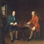 Two Gentlemen Seated at a Table-John Thomas Seton-Framed Stretched Canvas