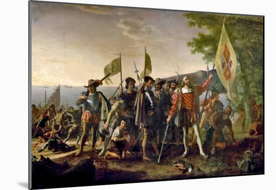 John Vanderlyn Landing of Columbus Art Print Poster-null-Mounted Poster