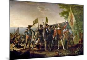 John Vanderlyn Landing of Columbus Art Print Poster-null-Mounted Poster