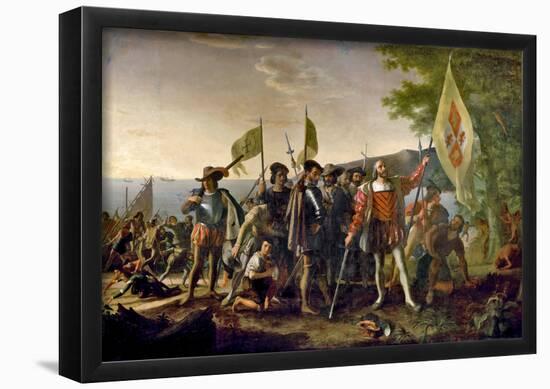 John Vanderlyn Landing of Columbus Art Print Poster-null-Framed Poster