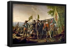 John Vanderlyn Landing of Columbus Art Print Poster-null-Framed Poster