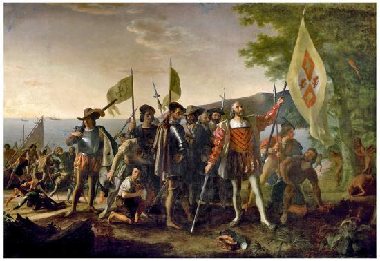 John Vanderlyn Landing of Columbus Art Print Poster-null-Lamina Framed Poster