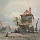 Scotch Church and the Remains of London Wall, 1818-John Varley-Giclee Print