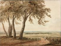 Scotch Church and the Remains of London Wall, 1818-John Varley-Giclee Print