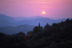 Early Morning View across Misty Hills from San Gimignano, Tuscany, Italy, Europe-John-Photographic Print