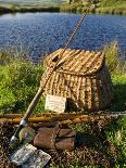 A Split-Cane Fly Rod and Traditional Fly-Fishing Equipment Beside a Trout Lake in North Wales, UK-John Warburton-lee-Framed Photographic Print