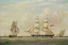 The 'William Lee' at the Mouth of the Humber Dock, Hull, or the Return of the 'William Lee', 1839-John Ward-Framed Giclee Print