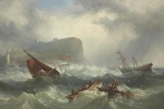 Wreck Off Scarborough, 1863-John Warkup Swift-Framed Stretched Canvas