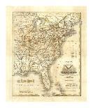 Map of The United States, c.1845-John Warner Barber-Mounted Art Print