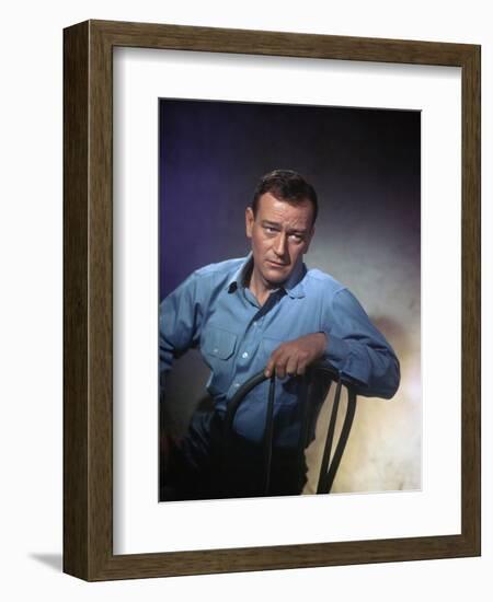 John Wayne, 1957-null-Framed Photographic Print