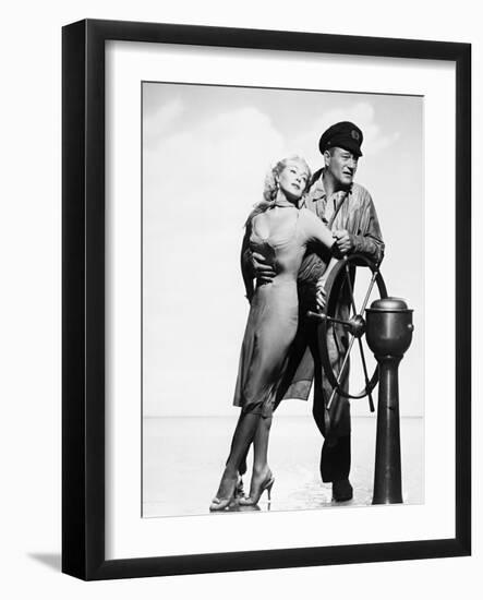 John Wayne, Lana Turner, the Sea Chase, 1955-null-Framed Photographic Print