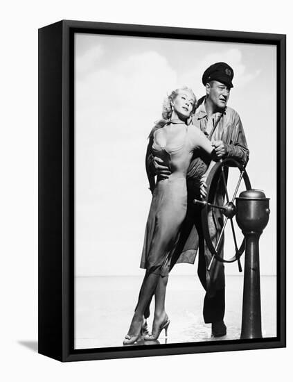John Wayne, Lana Turner, the Sea Chase, 1955-null-Framed Stretched Canvas