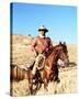 John Wayne on horse in mountains-Movie Star News-Stretched Canvas