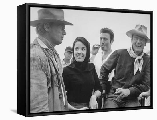 John Wayne, Richard Widmark, Laurence Harvey, Linda Cristal, The Alamo, 1960-null-Framed Stretched Canvas