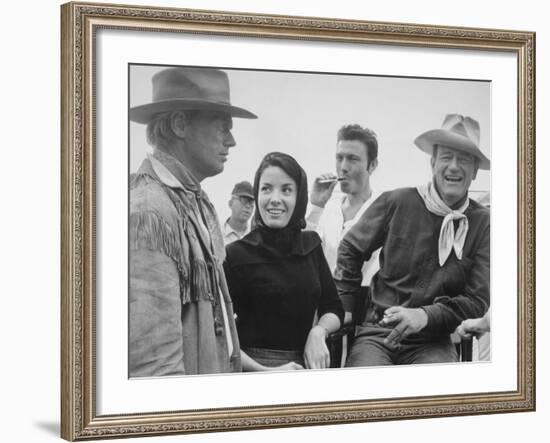 John Wayne, Richard Widmark, Laurence Harvey, Linda Cristal, The Alamo, 1960-null-Framed Photographic Print