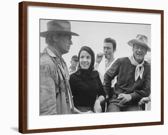 John Wayne, Richard Widmark, Laurence Harvey, Linda Cristal, The Alamo, 1960-null-Framed Photographic Print