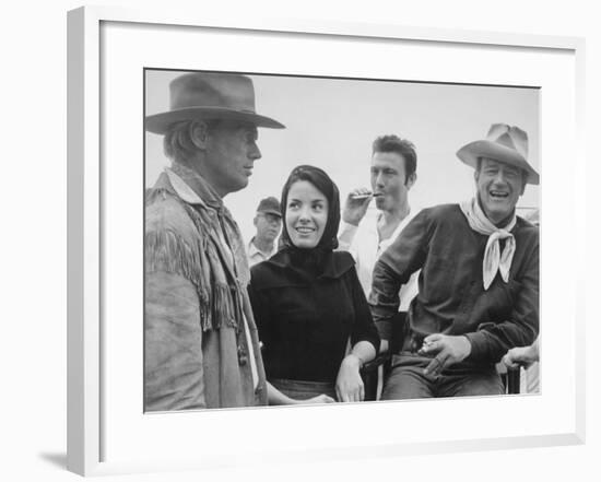 John Wayne, Richard Widmark, Laurence Harvey, Linda Cristal, The Alamo, 1960-null-Framed Photographic Print