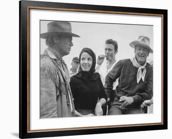 John Wayne, Richard Widmark, Laurence Harvey, Linda Cristal, The Alamo, 1960-null-Framed Photographic Print