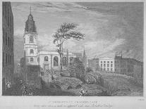 South-East View of the Church of St Michael, Crooked Lane, City of London, 1830-John Wells-Stretched Canvas