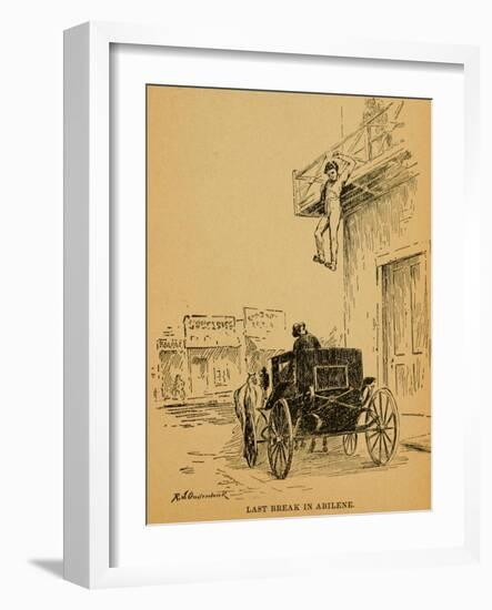 John Wesley Hardin Escaping Wild Bill Hickok in His Long-Johns, 1871-null-Framed Art Print