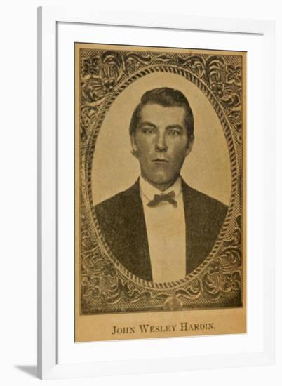 John Wesley Hardin in Portrait from His Book, Life of John Wesley Hardin, 1896-null-Framed Art Print