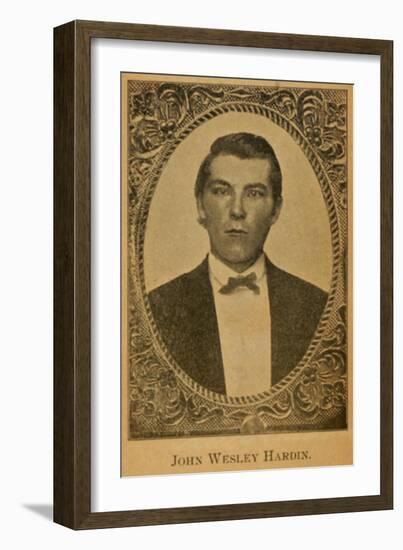 John Wesley Hardin in Portrait from His Book, Life of John Wesley Hardin, 1896-null-Framed Art Print