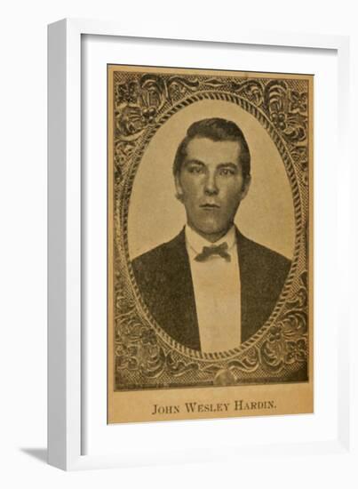 John Wesley Hardin in Portrait from His Book, Life of John Wesley Hardin, 1896-null-Framed Art Print