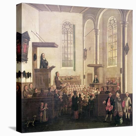 John Wesley Preaching in Old Cripplegate Church-null-Stretched Canvas