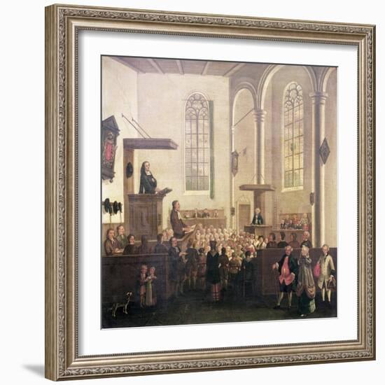 John Wesley Preaching in Old Cripplegate Church-null-Framed Giclee Print