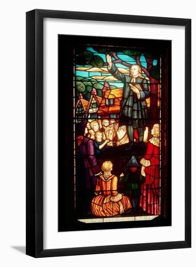 John Wesley Preaching the Gospels in England, circa 1890-null-Framed Giclee Print