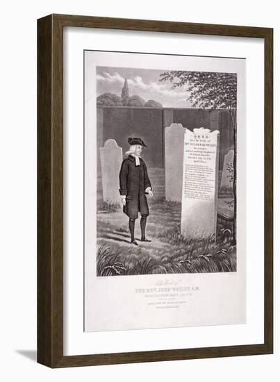 John Wesley Visiting His Mother's Grave in 1779, Bunhill Fields, Finsbury, London-G Hunt-Framed Giclee Print