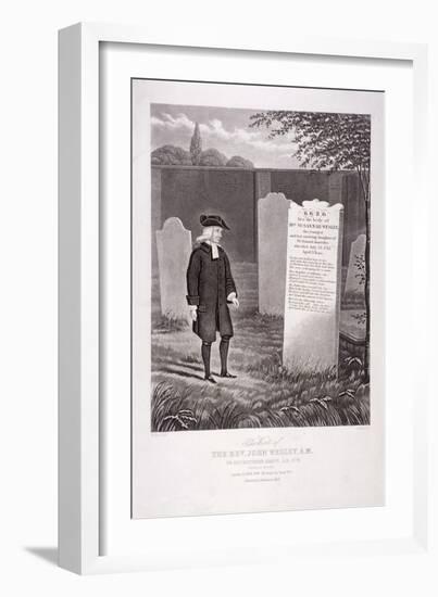 John Wesley Visiting His Mother's Grave in 1779, Bunhill Fields, Finsbury, London-G Hunt-Framed Giclee Print