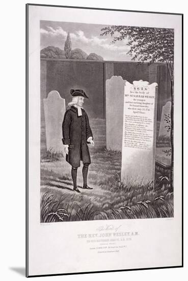 John Wesley Visiting His Mother's Grave in 1779, Bunhill Fields, Finsbury, London-G Hunt-Mounted Giclee Print