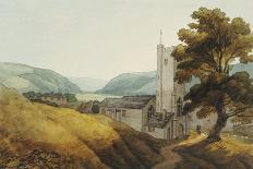 The Church and Castle at Tiverton, Devon-John White Abbott-Stretched Canvas