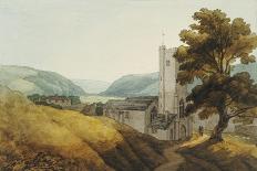 The Church and Castle at Tiverton, Devon-John White Abbott-Stretched Canvas