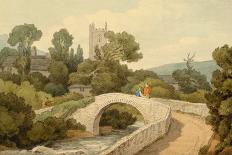 The Church and Castle at Tiverton, Devon-John White Abbott-Stretched Canvas