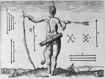 Pictish Man, from "Admiranda Narratio...", 1585-88-John White-Framed Giclee Print