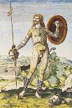 Pictish Man Holding a Human Head-John White-Giclee Print