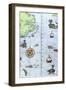 John White's Map of the Atlantic Coast of North Carolina and Virginia, 1500s-null-Framed Giclee Print