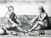 Indians Eating a Meal, engraved by Theodore de Bry-John White-Giclee Print