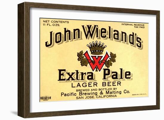 John Wieland's Extra Pale Lager Beer-null-Framed Art Print